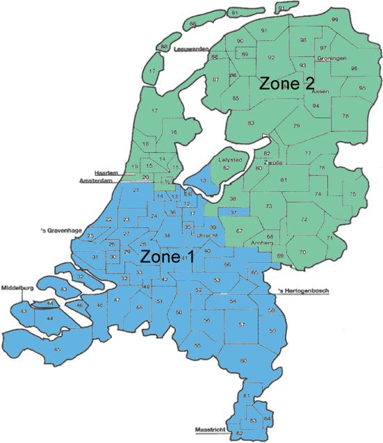 Transport zone map Netherlands